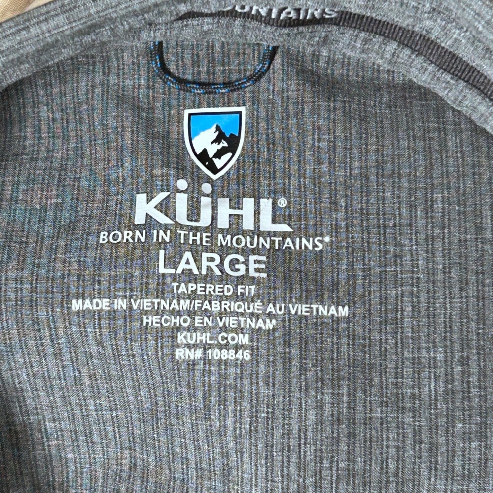 Kuhl Provok Men L Gray Textured Short Sleeve Button Up Shirt Outdoor Hike Trail - Picture 2 of 14
